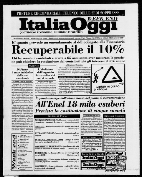 Italia oggi : quotidiano di economia finanza e politica